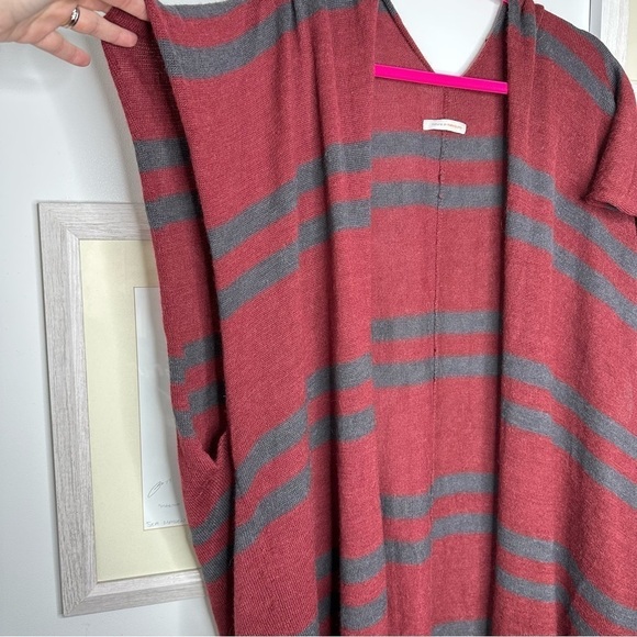 Known Supply Red & Gray Handmade Wool Sleeveless Duster Sweater One Size - Picture 2 of 11